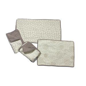 Set 4 Luxury Quilted Shams by Sleeping Partners Beige Brown Cotton Pillowcases